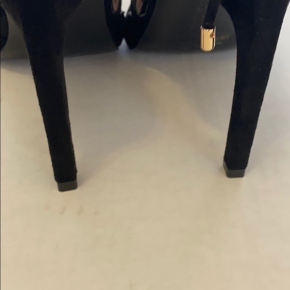 𝅺bcbg Shoes Black Clodin-X Heels 7 1/2 M Strappy Peep Toe New Without Box - Picture 10 of 11